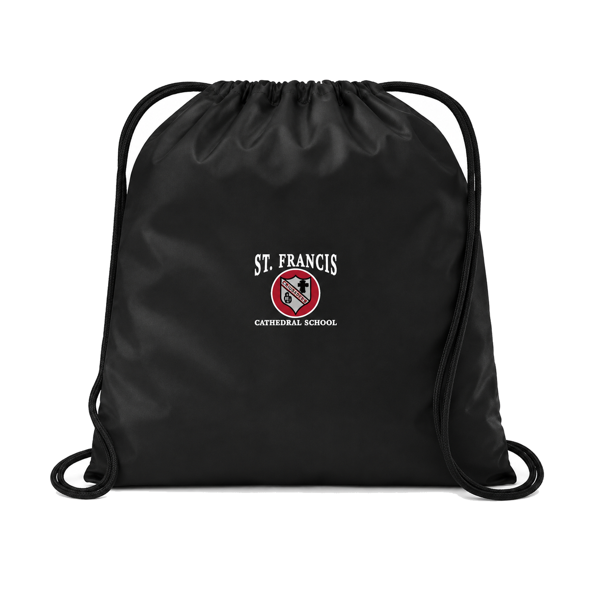 Embroidered St. Francis Cinch Bag