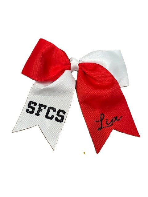 Personalized Red & White SFCS Bow